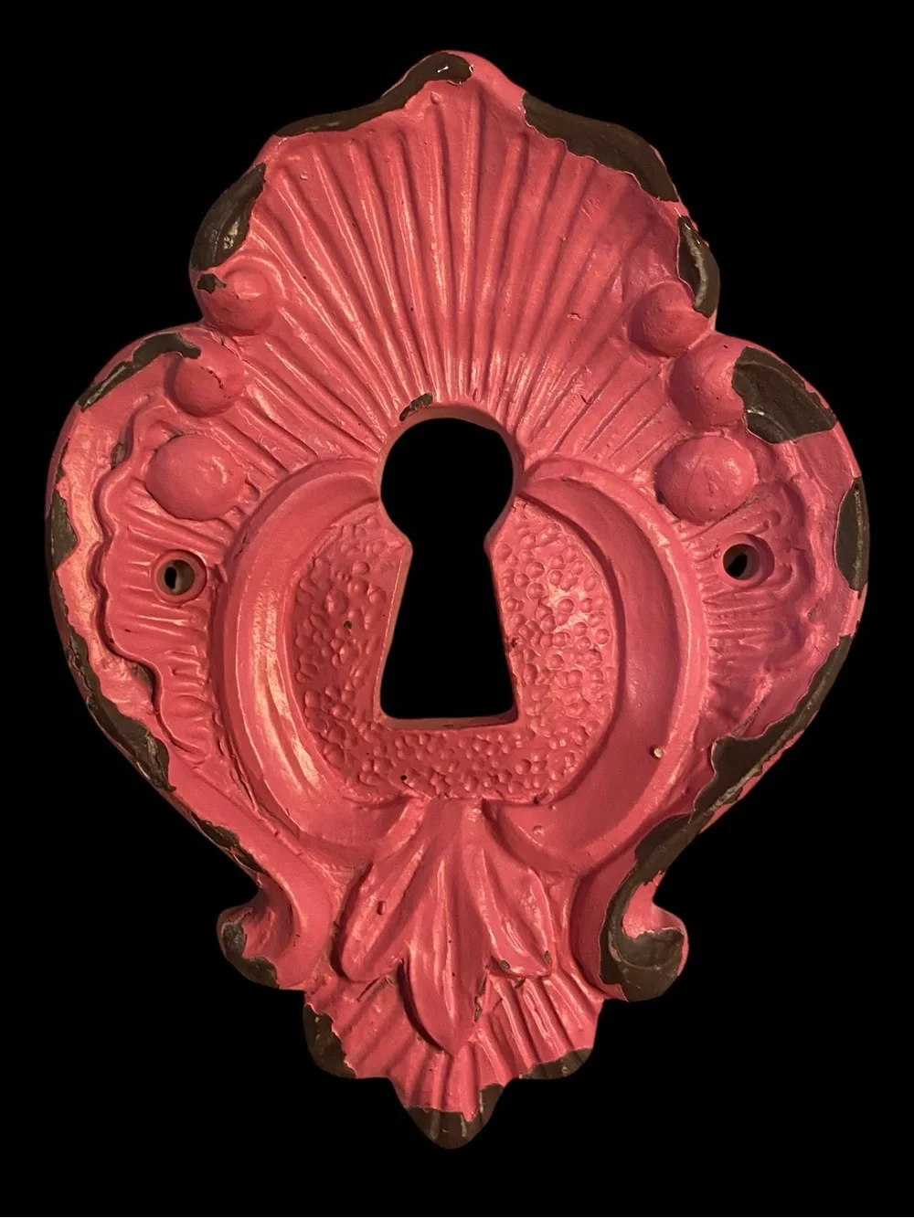 Ornate Decorative Multicolor Distressed Ceramic KeyHoles Whimsical Vintage Style